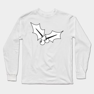 Christmas Mistletoe - Black and White 4 Long Sleeve T-Shirt